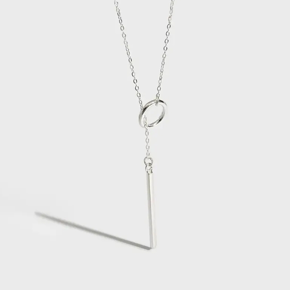 18 KT White Gold Over Titanium Necklace - Picture 3 of 3
